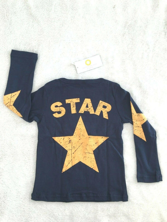 NEW Size 2 years Toddler Boys Star Navy Long Sleeve Top Boys Clothing Tops - MARIGOLD 