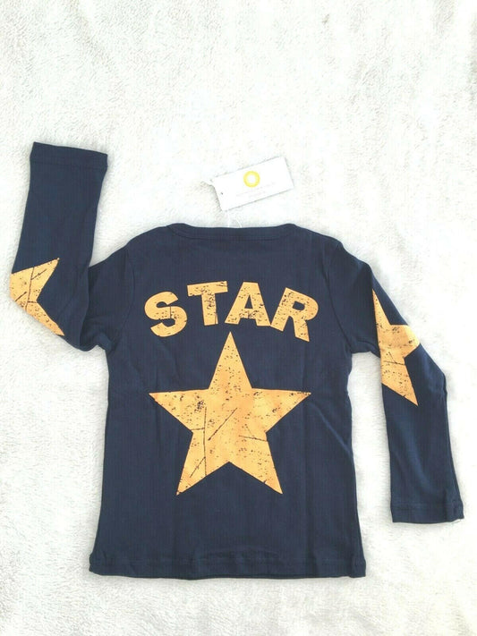 NEW Size 5 years Boys Clothing Boys Star Navy Long Sleeve Top - MARIGOLD 