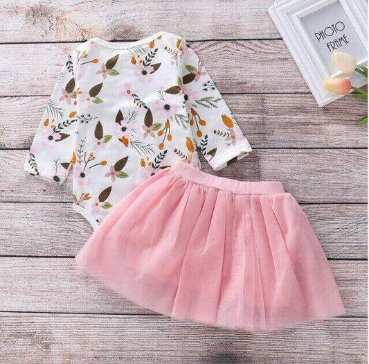 Baby Girls Dress baby girls bodysuit & tulle skirt set - Select Size - MARIGOLD 