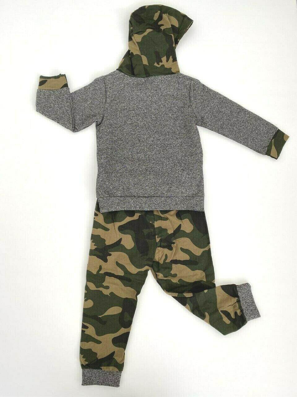 size 18-24m / 3-4 years new boys outfit grey army camo hoodie & pants set - MARIGOLD 