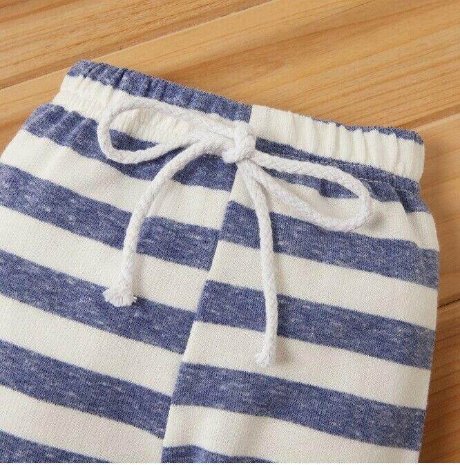 size 3-6m to 18-24m new baby girls pink & blue striped hoodie,pants,headband - MARIGOLD 