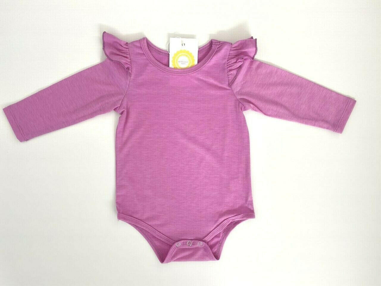 Baby girls outfit pink purple floral top, pants and headband set - MARIGOLD 