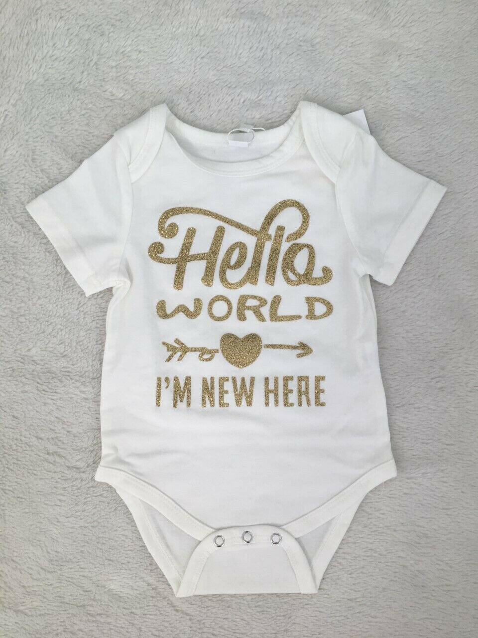 size 12-18 months new toddler girls 'Hello World' bodysuit,pants & headband set - MARIGOLD 