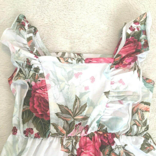 baby girls romper size 6-9 months red floral ruffle sleeve baby girls romper - MARIGOLD 