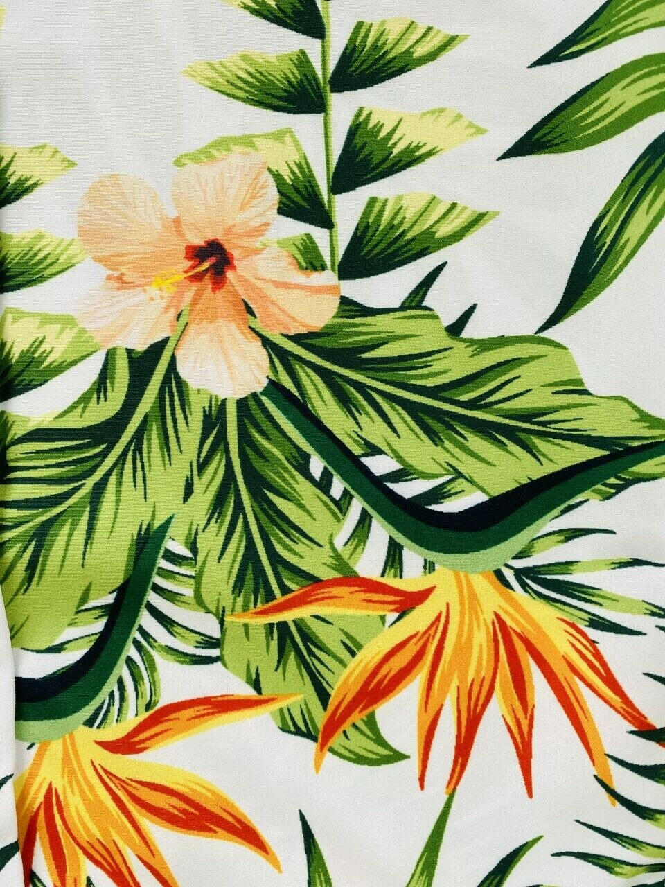 4-5 years new boys shirt green palm & tropical flower print shirt - MARIGOLD 