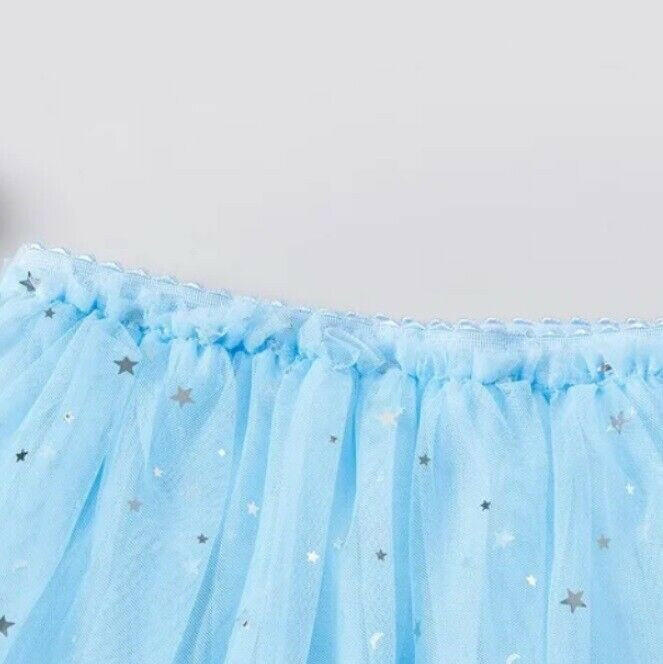 Girls Unicorn Skirt Blue Unicorn Silver Star and Moon Sprinkle Tulle Skirt - MARIGOLD 