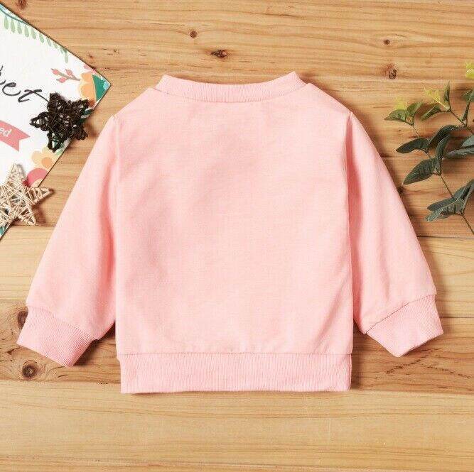 size 12-18m to 3 years new toddler girls top mamas bestie long sleeve pink top - MARIGOLD 
