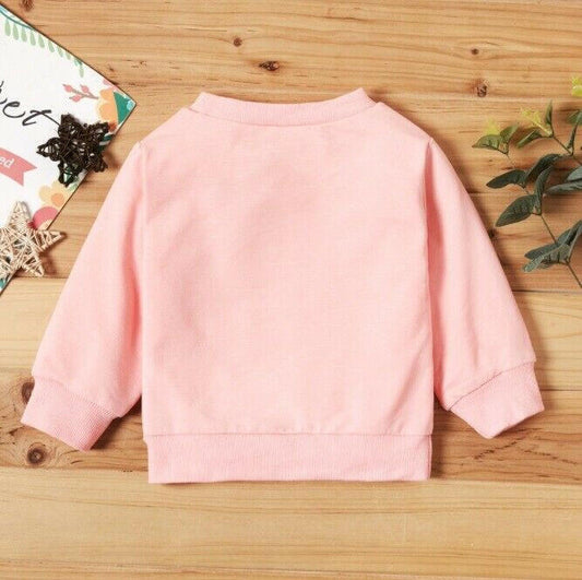 size 12-18m to 3 years new toddler girls top mamas bestie long sleeve pink top - MARIGOLD 