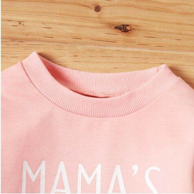 size 12-18m to 3 years new toddler girls top mamas bestie long sleeve pink top - MARIGOLD 