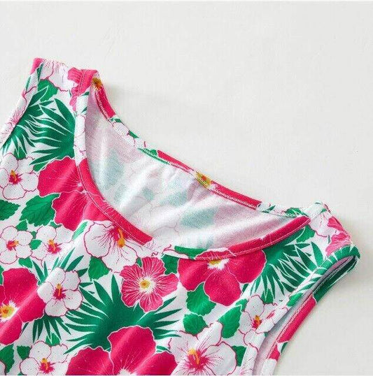 Womens Dress Size 10 AUS New Pink & White Hibiscus Floral Hi Low Womens Dress - MARIGOLD 