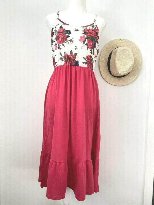 size 12 AUS new womens dress hot pink floral tank womens dress - MARIGOLD 