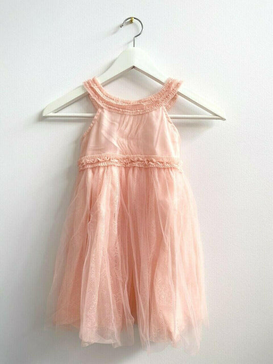 NEW Size 3 Years Girls Dress Pretty Pink Cleo neck Lace Girls Dress Kids Dress - MARIGOLD 
