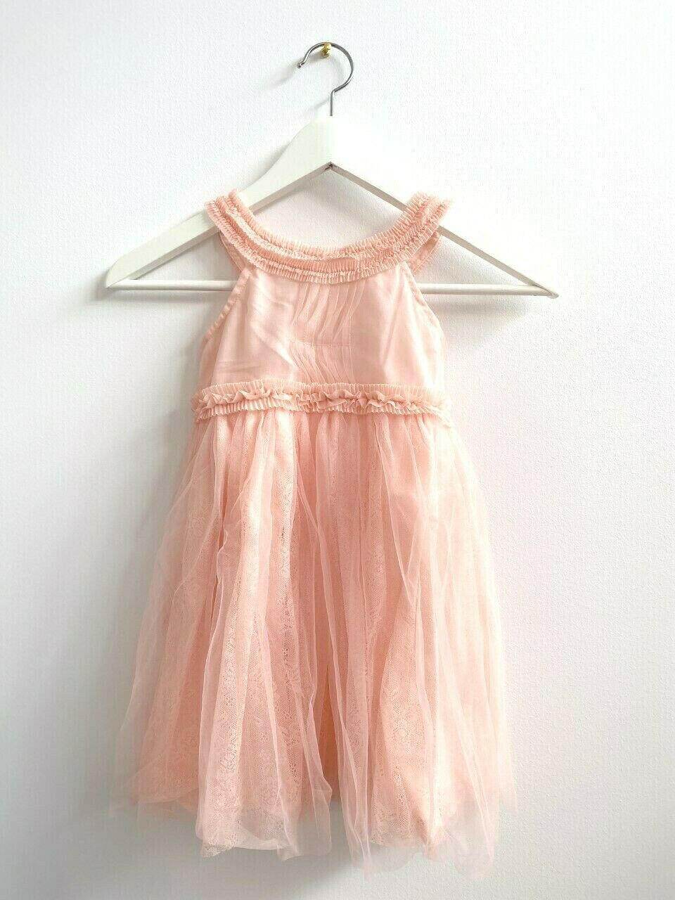 size 1 year new girls dress pretty pink cleo neck lace girls dress party dress - MARIGOLD 
