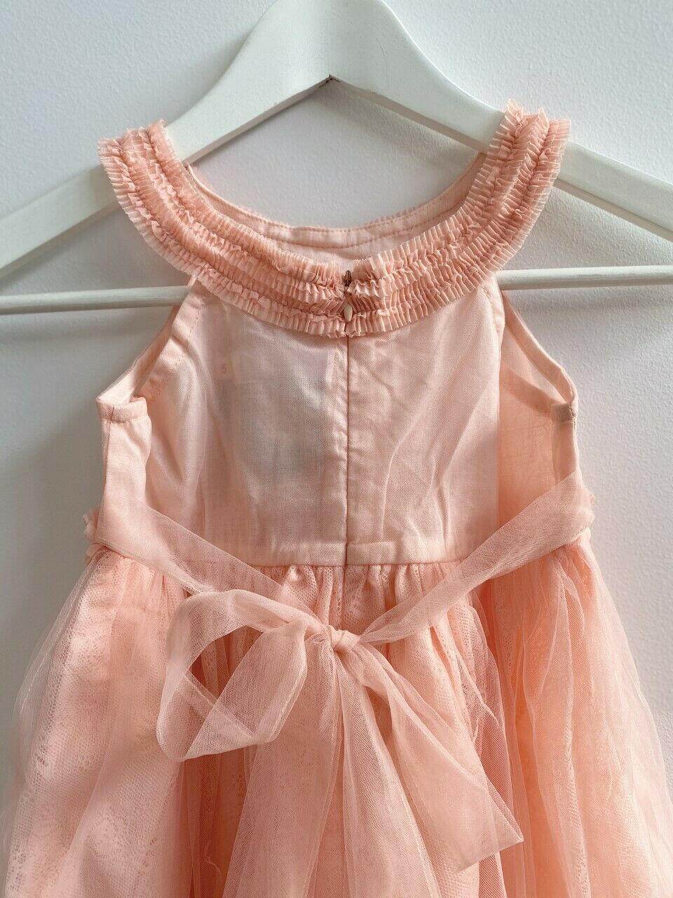 size 1 year new girls dress pretty pink cleo neck lace girls dress party dress - MARIGOLD 