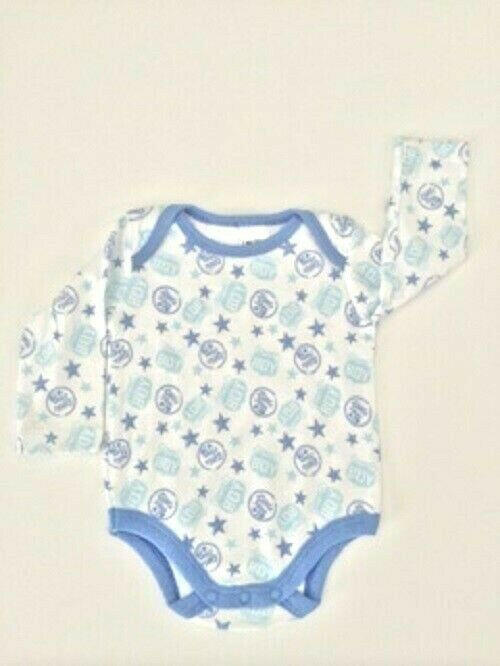 NEW Size 0-3 months Baby Boys Bodysuit 100% Cotton Blue Star Boys Bodysuit - MARIGOLD 